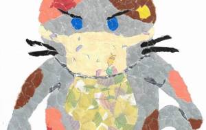 風邪をひいたネコ - もぐちゃん 