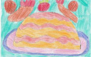 カラフルなエビフライオムライス - ろんしょん画伯 