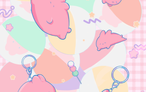 うさぎのゆらゆらキーホルダー - まいご 