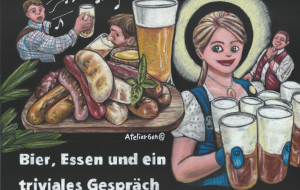 Bier, Essen und ein triviales Gespräch - Atelier gen 