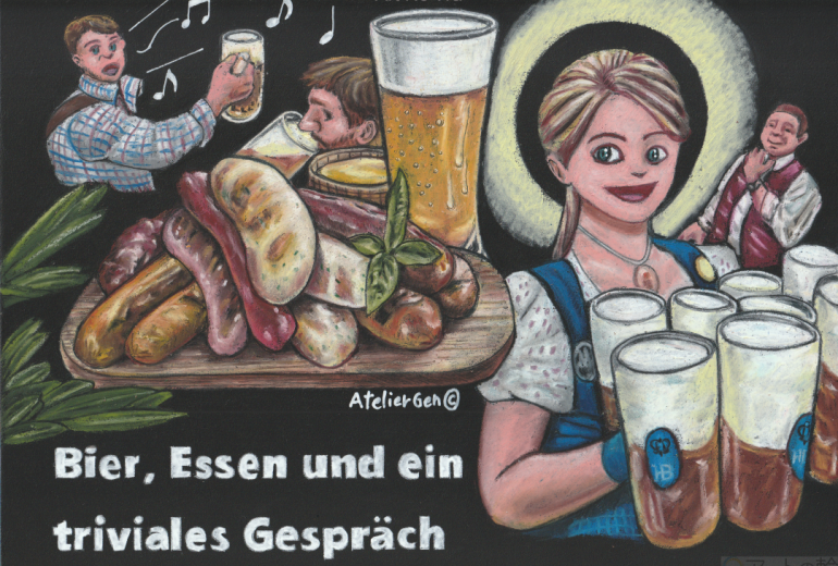 Bier, Essen und ein triviales Gespräch