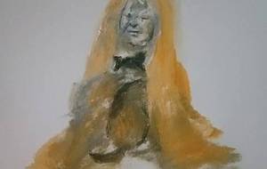 毛布にくるまるホームレス女神 - 真鍋哲地 