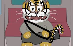 虎が電車に乗って出掛ける所 - アクター 