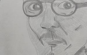 カフェにいるような男性客 - ホワイトエンジェル 