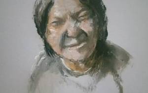 笑顔の老人（世界中の老人の方々が大切でそうあってほしい） - 真鍋哲地 