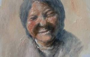 ほんわか暖かいご老人の笑顔、（世界中は愛で溢れてる） - 真鍋哲地 