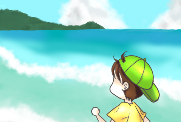 海辺の少年と犬 - 西原永恵 