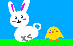 うさぎとひよこ - にゃんこそばこ