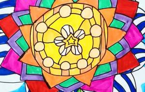 青空に咲く太陽のような大きな一輪の花 - ましゅまろまかろん 