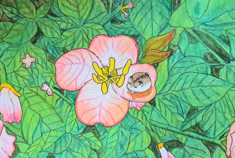 ハムスターとお花 - 風乃ねずみ 