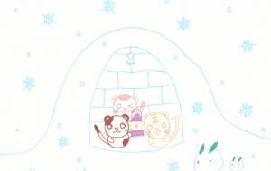 冬のかまくら　雪うさぎ付き - チカ 