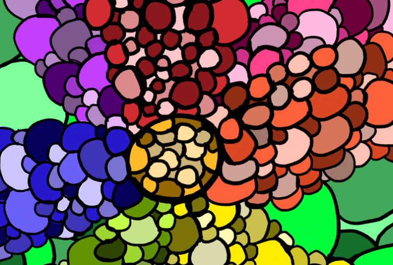 大きく集まる自然のエネルギーの花