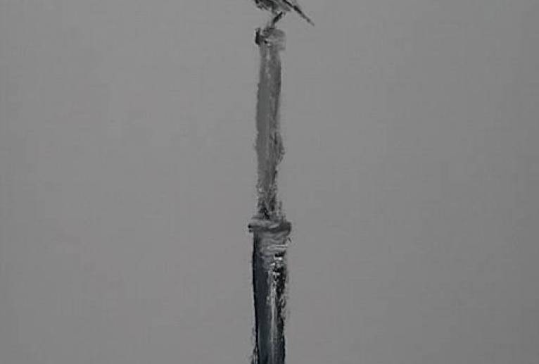 鉄柱に百舌鳥 - 真鍋哲地 