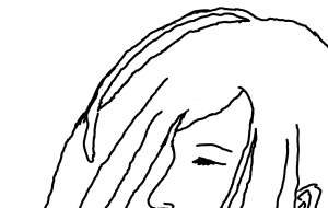 横顔 （線画） - ハヤシダ　ヨウコ 