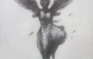 障がい者黒人女性天使（僕が出会って来た数々の障がい者女性にこの作品をささげます） - 真鍋哲地 