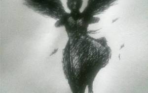 黒人身体的障がい者天使絵画作品（福祉的アート） - 真鍋哲地 