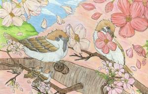スズメと桜 - 三島礼子 