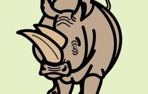 キタシロサイ - シマハイエナ 