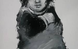 発展途上国の女の子、小さな身体でお母さんを待つ、 - 真鍋哲地 