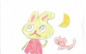 うさぎとねこのコラボ - ルビー 