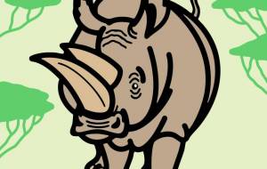 キタシロサイ - シマハイエナ 