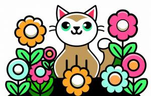 お花畑のにっこり猫ちゃん - くみぱんつ 