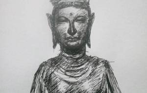 写仏（日本画ボールペン絵画） - 真鍋哲地 