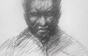現代書絵画仏師作品（十二神将ボールペン絵画）タイプ1 伐折羅大将アートデザインテイク - 真鍋哲地 