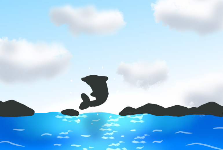 海を照らす太陽