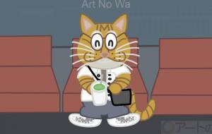 茶トラ猫が映画鑑賞をしている所 - アクター 