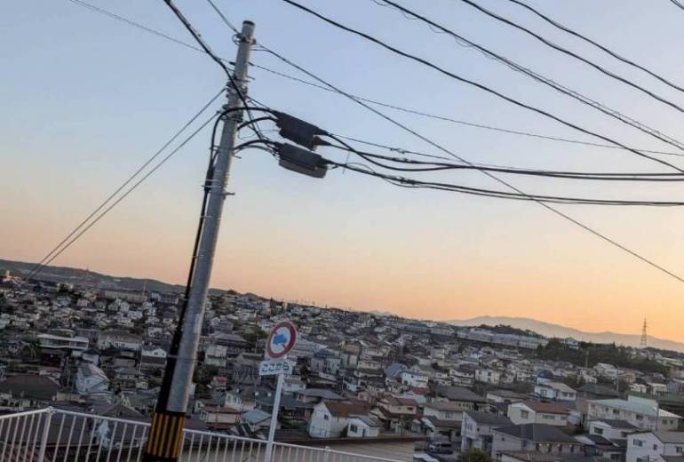 八木山から見た夕焼け