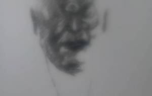 バイオアート絵画（一つ目妖怪成人体） - 真鍋哲地 