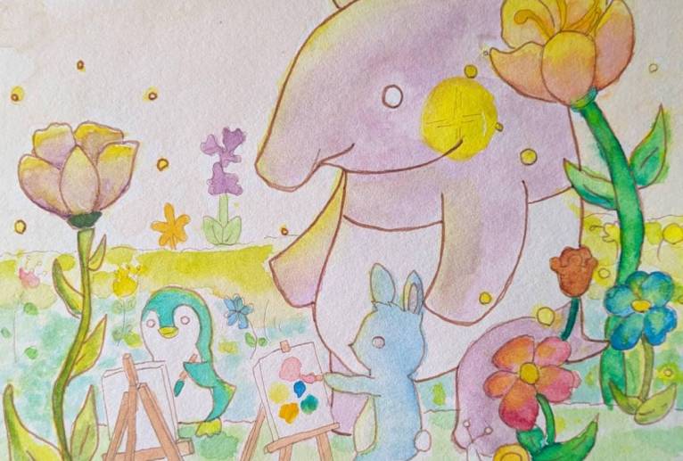 バクのお絵描き教室 - いちご大福 