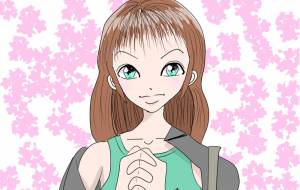 桜と女の子 - 金垣魯文 
