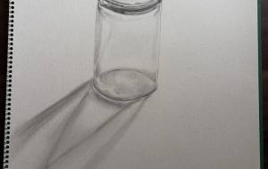 鉛筆画で3Dアートのコップ - さとえほん 