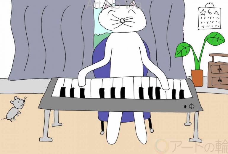 ピアノを弾くネコ
