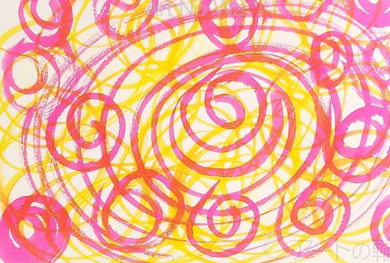いろんなインクで、ぐるぐるまるまる！