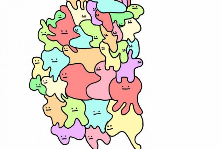 くねくねと顔