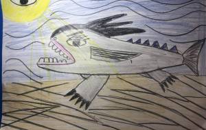 砂浜を走る魚らしきもの - 海牛ひろんぱ 