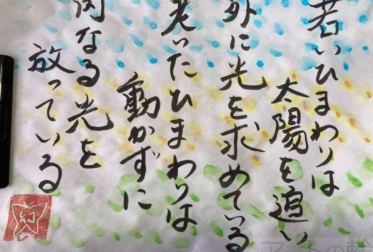 若いひまわりは太陽を追い