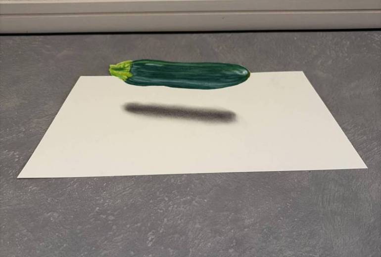 ズッキーニのトリックアート