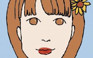 ひまわりの花飾りの女の子 2 - ハヤシダ ヨウコ