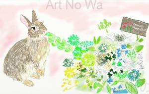 うさぎのいる風景 - アトリエゆるりと色のこな 