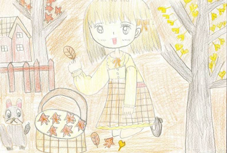 リスと見つけた小さな秋