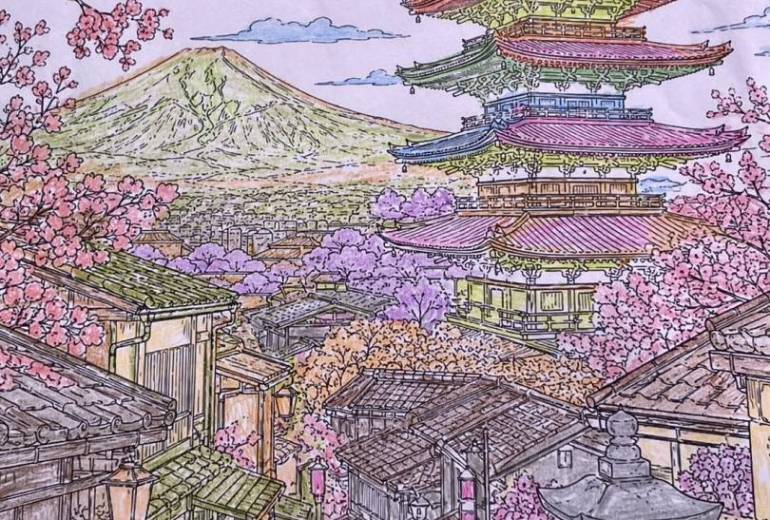春の五重塔