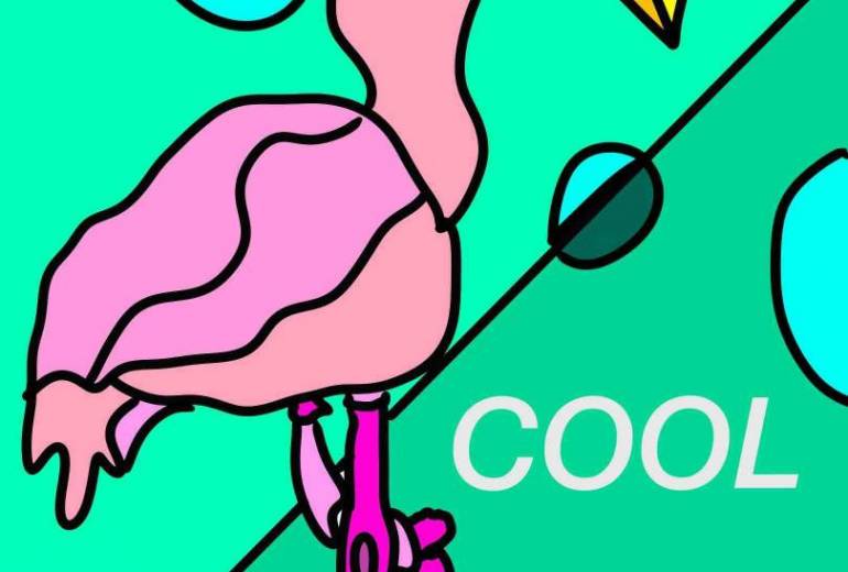 カラフルなフラミンゴ