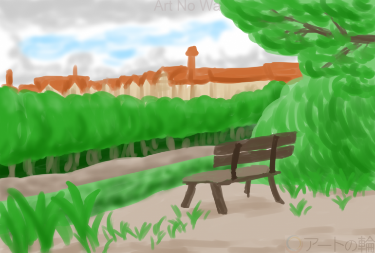 道のある遠景