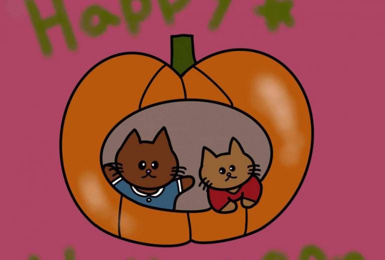 カボチャから、こんにちは！