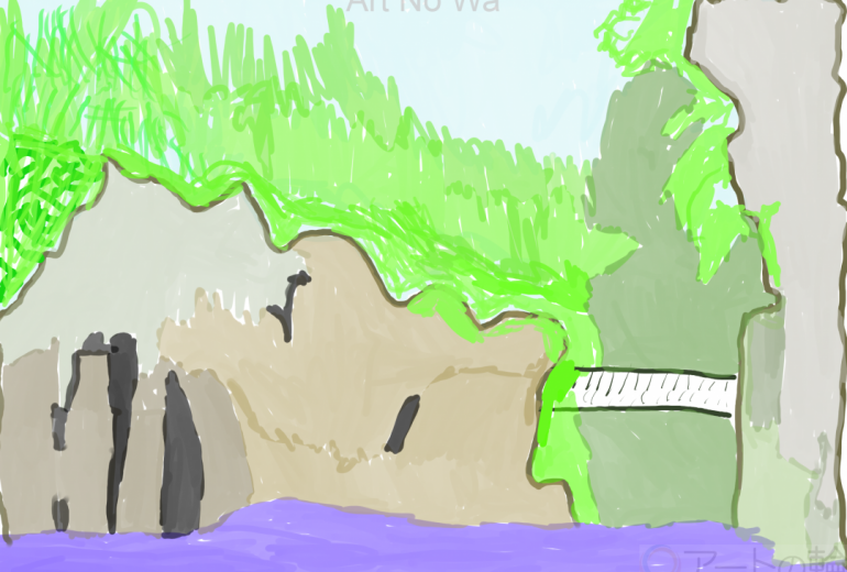 山と滝
