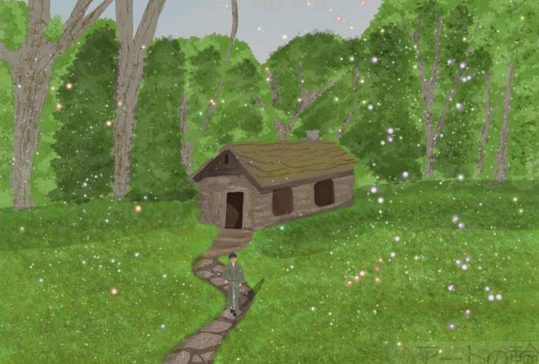 森の中の家と星の雨です - 朝晩(あさばん) 